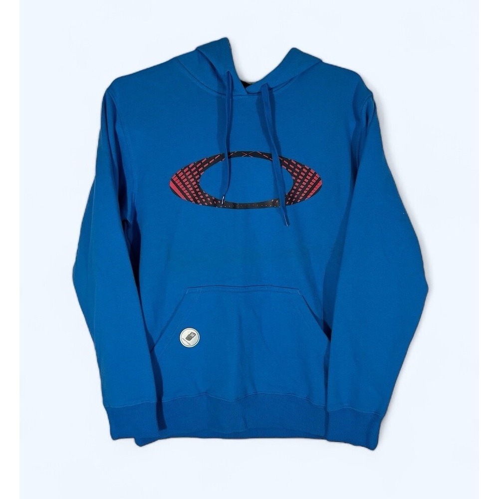 Oakley Hoodie Mens Small Blue Pullover Sweatshirt Graphic Drawstring Athletic